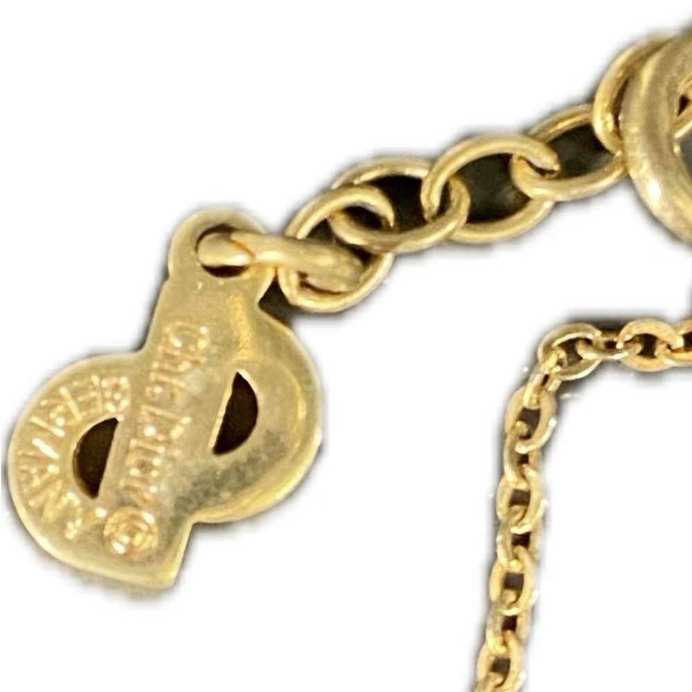 Vintage Christian Dior Gold Plated w/ Rhinestones Pendant and Chain Necklace - Picture 3 of 5